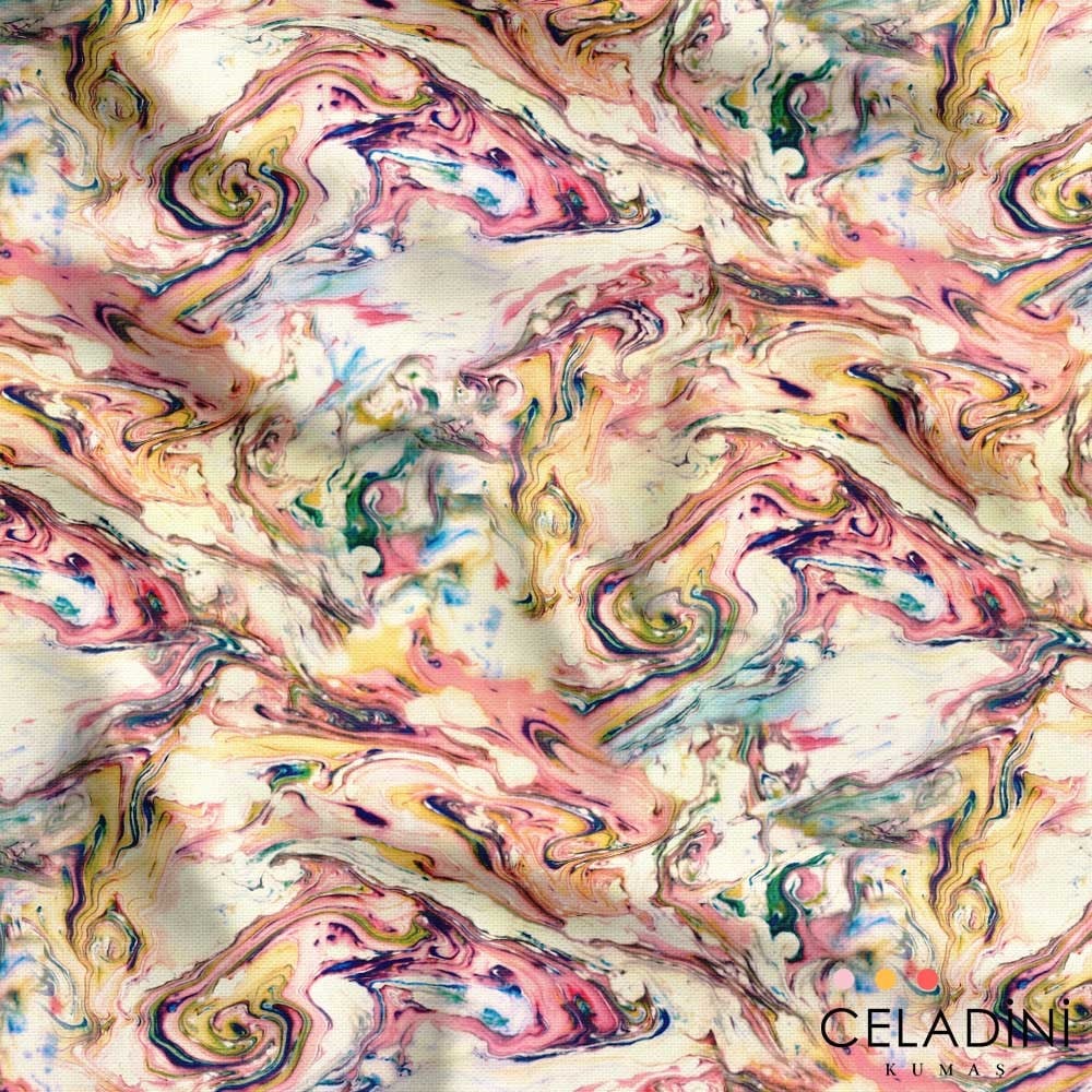 Alacalı Ebru Desenli Kumaş