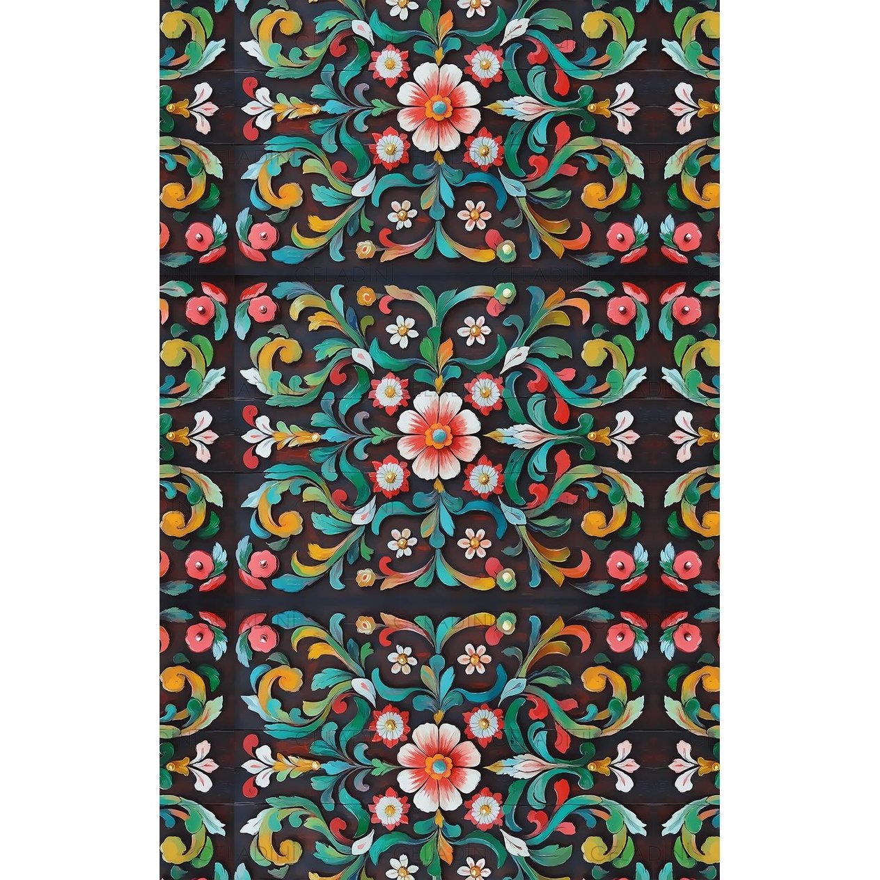 Antik Kapı Desenli Fırın Örtüsü Kumaşı Model-6
