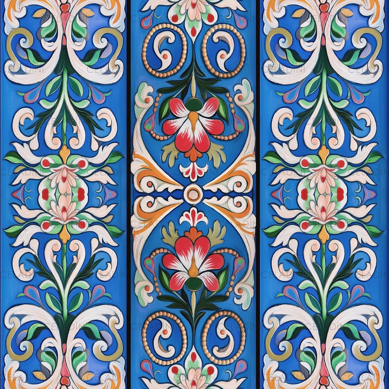 Antik Kapı Desenli Kırlent Kumaşı Model-2