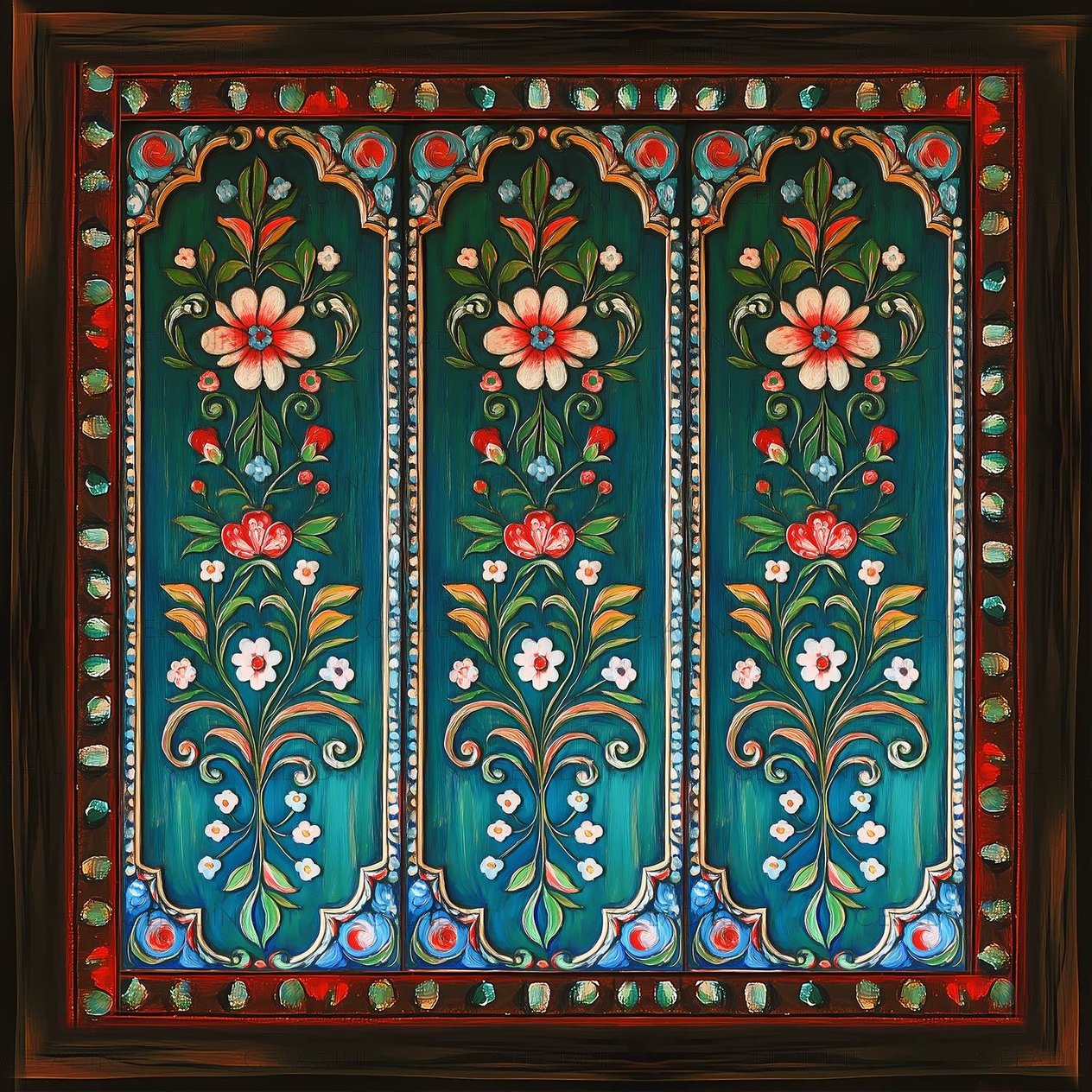Antik Kapı Desenli Kırlent Kumaşı Model-3