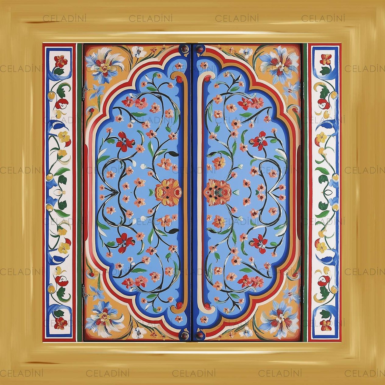 Antik Kapı Desenli Kırlent Kumaşı Model-7
