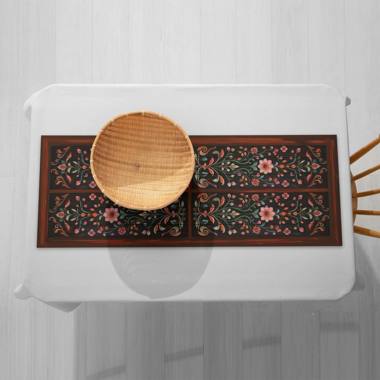 Antik Kapı Desenli Runner Kumaşı Model-4