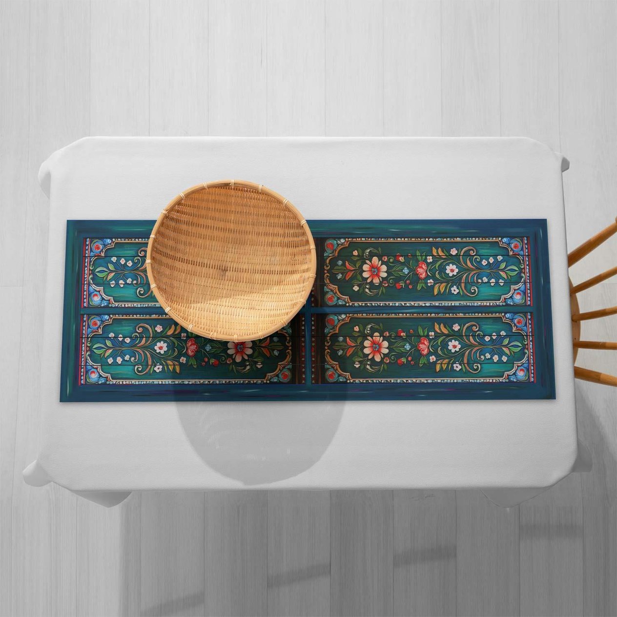 Antik Kapı Desenli Runner Kumaşı Model-3