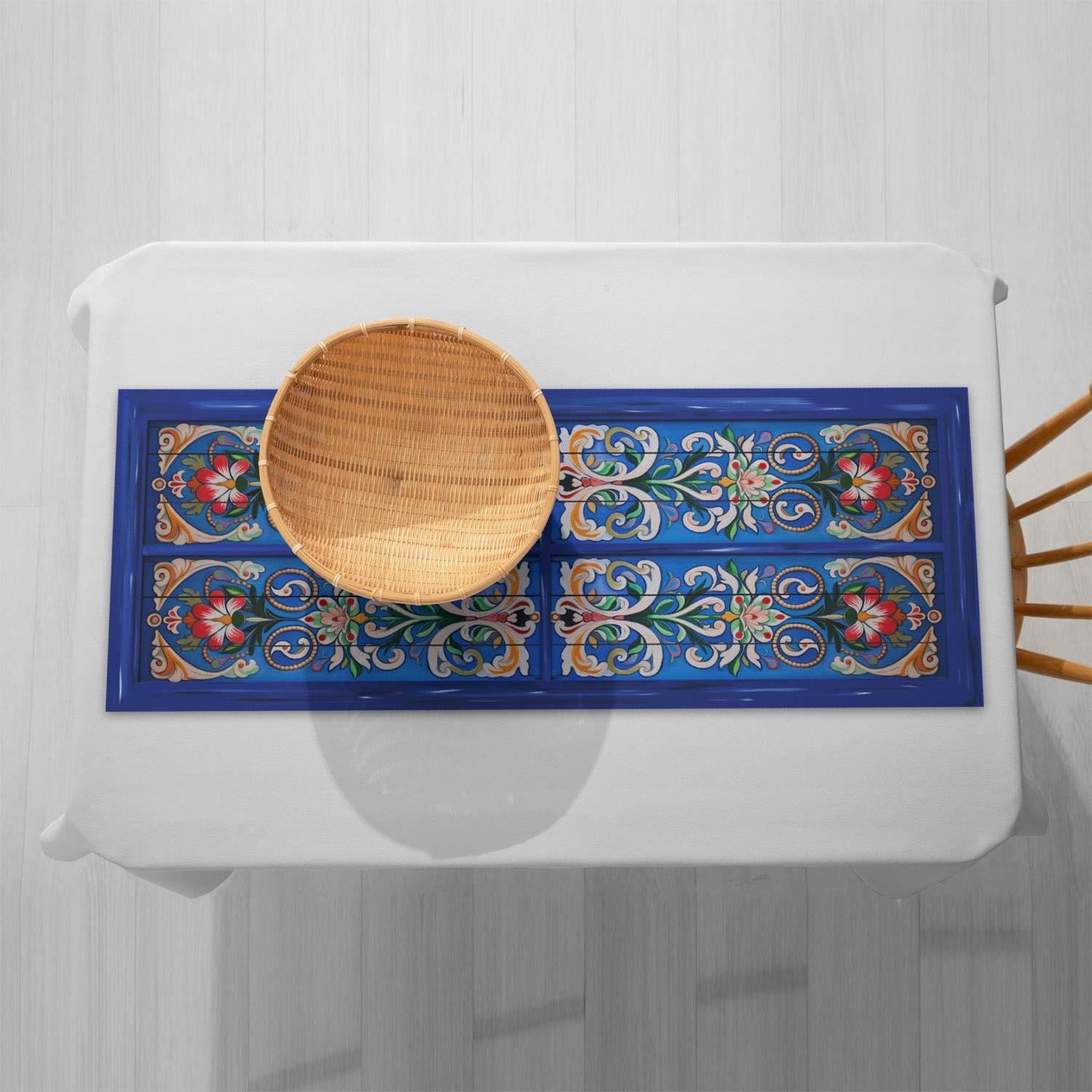 Antik Kapı Desenli Runner Kumaşı Model-2