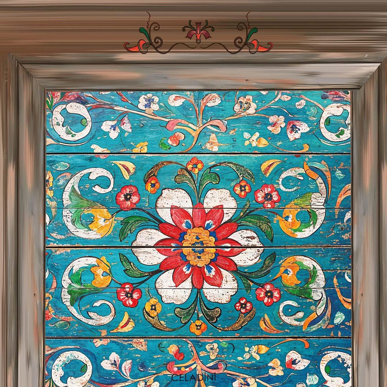 Antik Kapı Desenli Runner Kumaşı Model-5