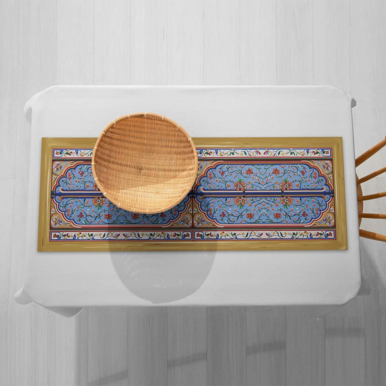 Antik Kapı Desenli Runner Kumaşı Model-7