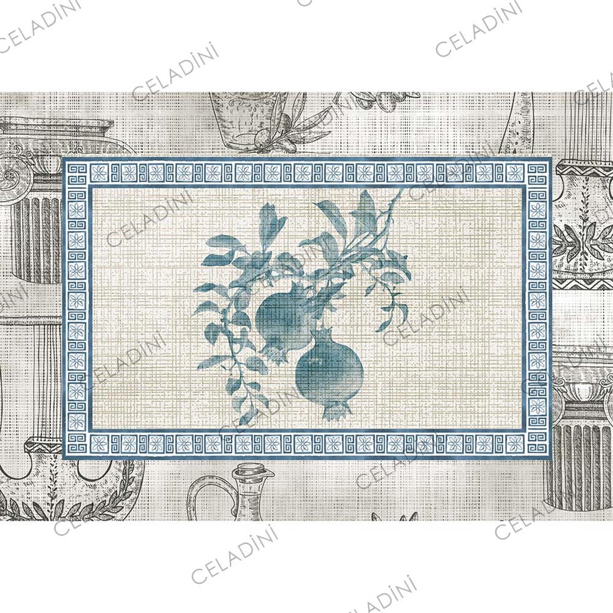 Antik Seri 35x50cm Kırlent Kumaşı Mavi