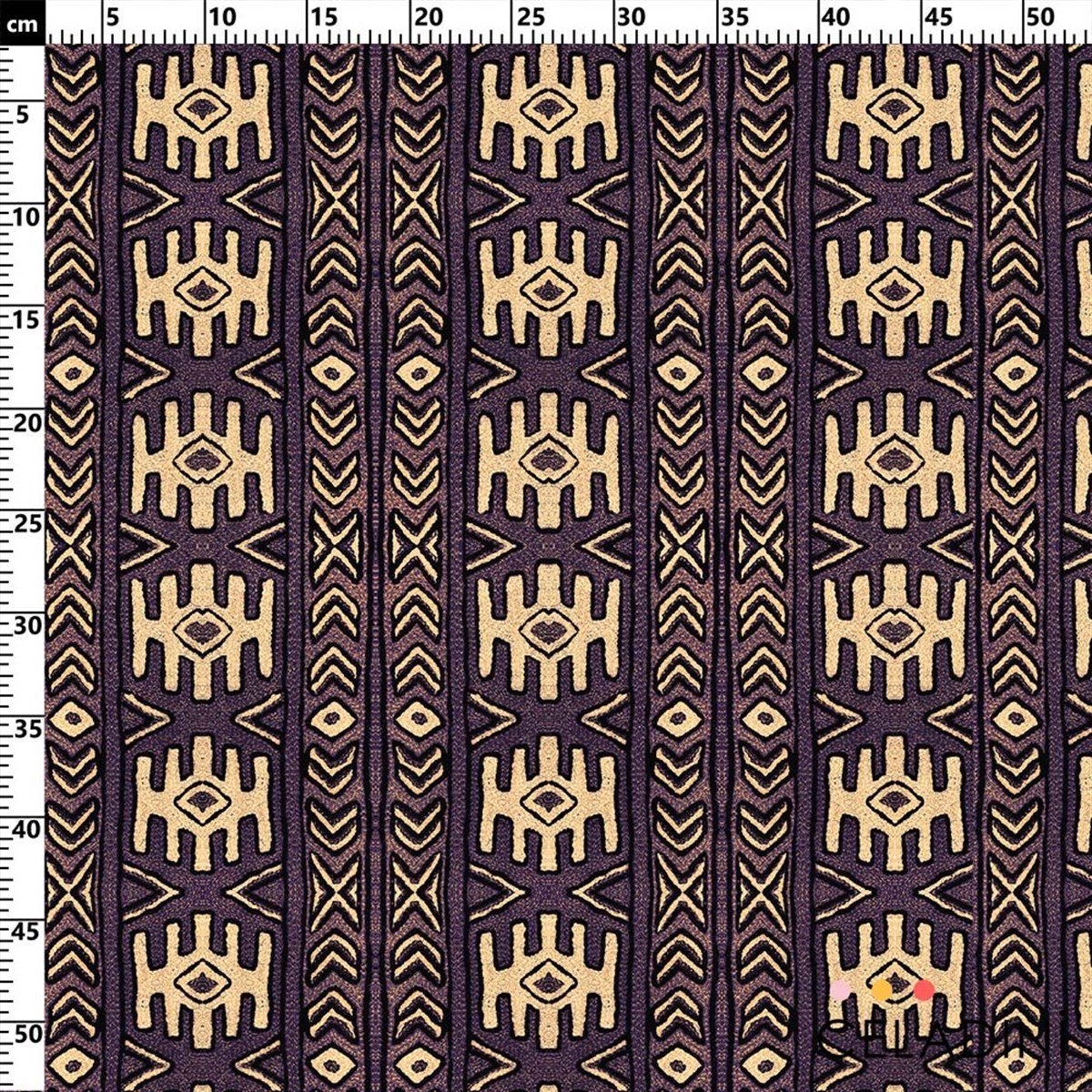 Aztek Kilim Desenli Kumaş (Mor)