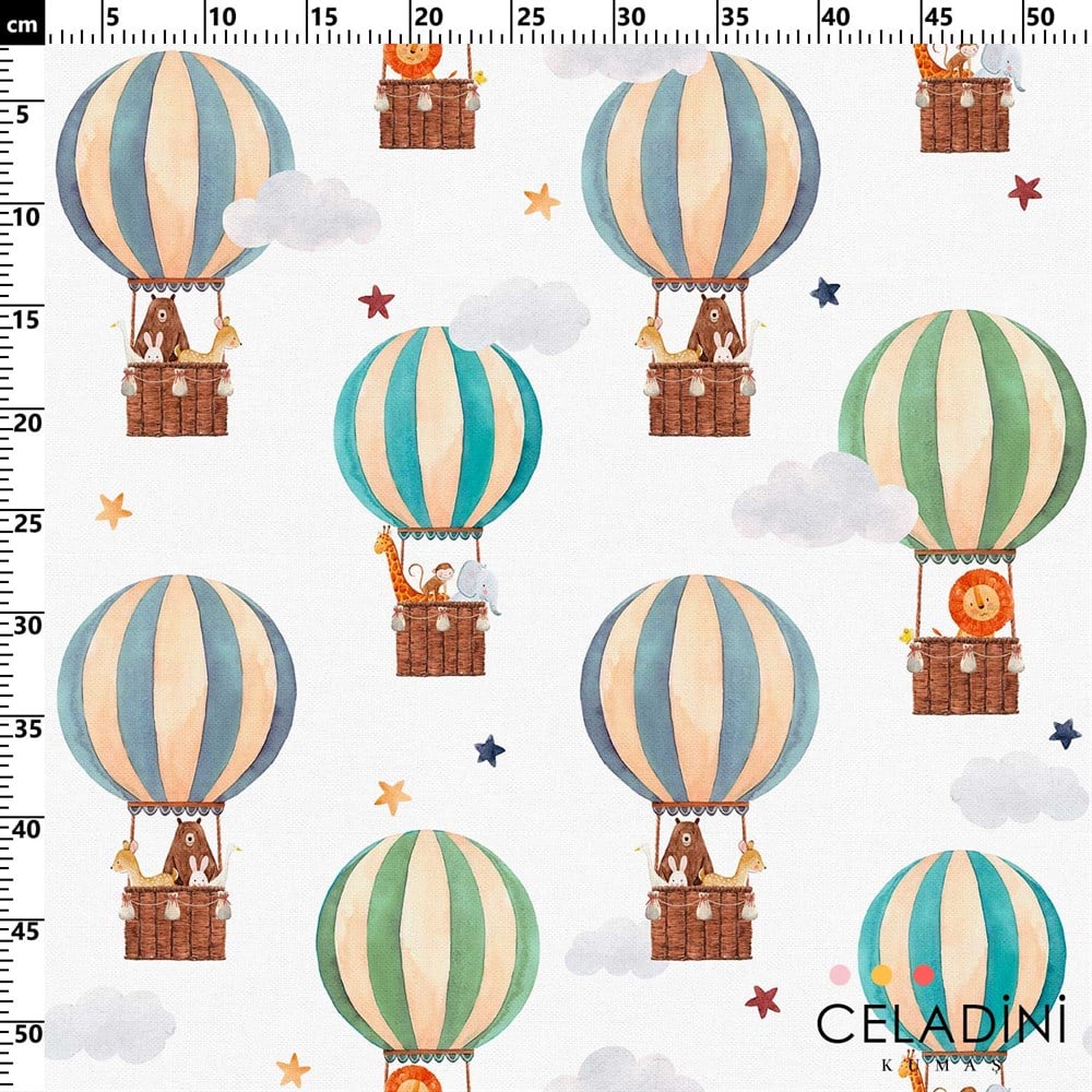 Balonlar Desenli Çocuk Kumaşı