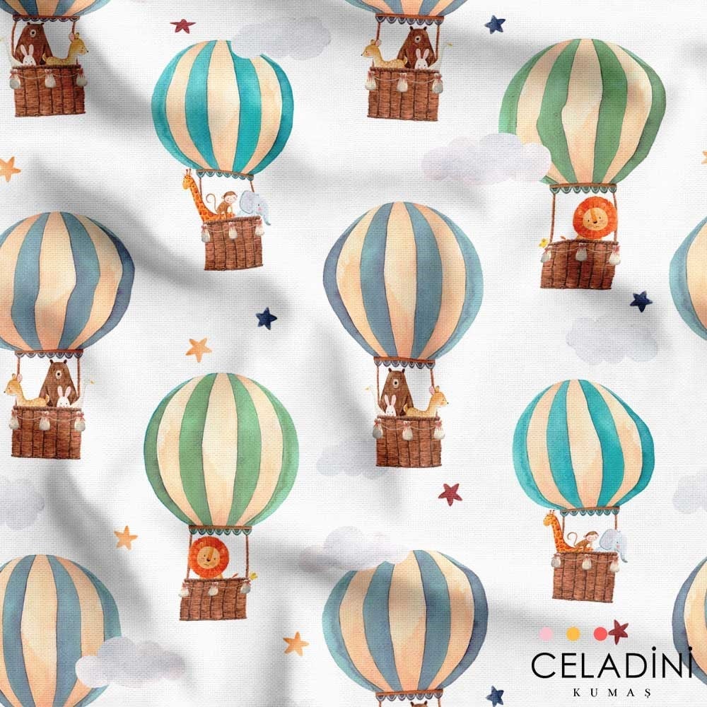 Balonlar Desenli Çocuk Kumaşı