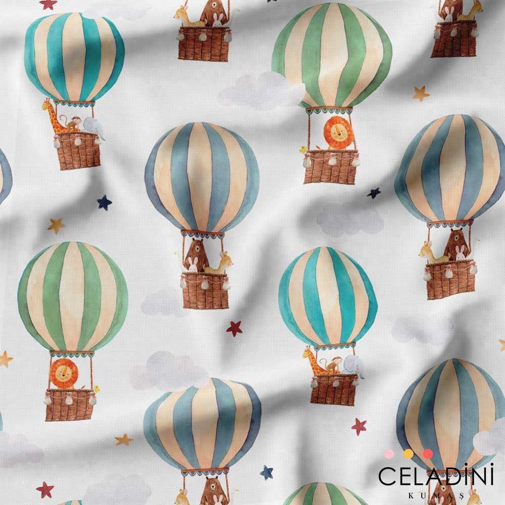 Balonlar Desenli Çocuk Kumaşı