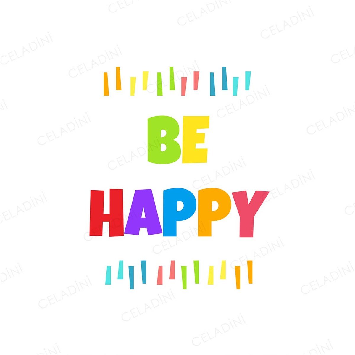 Be Happy. Çocuk Odası Kırlent Kumaşı