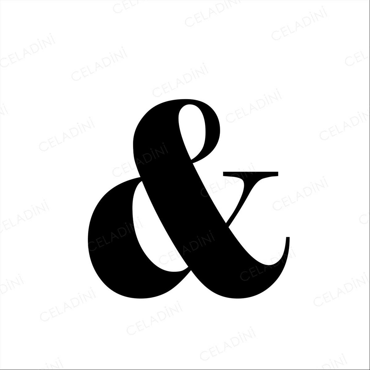 Beyaz Siyah  Ampersand (Ve İşareti) Kırlent Kumaşı