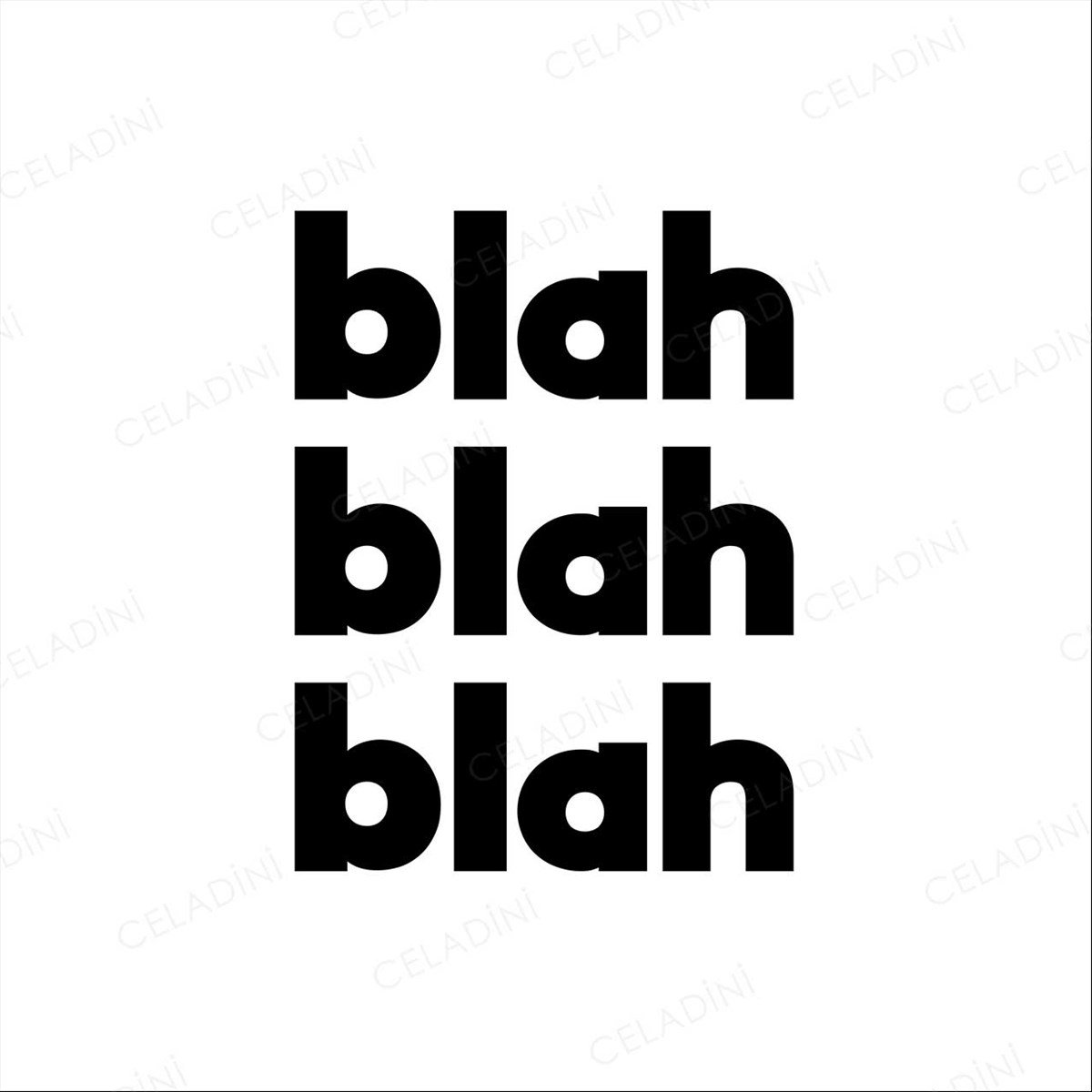 Blah Blah Blah Yazılı Kırlent Kumaşı