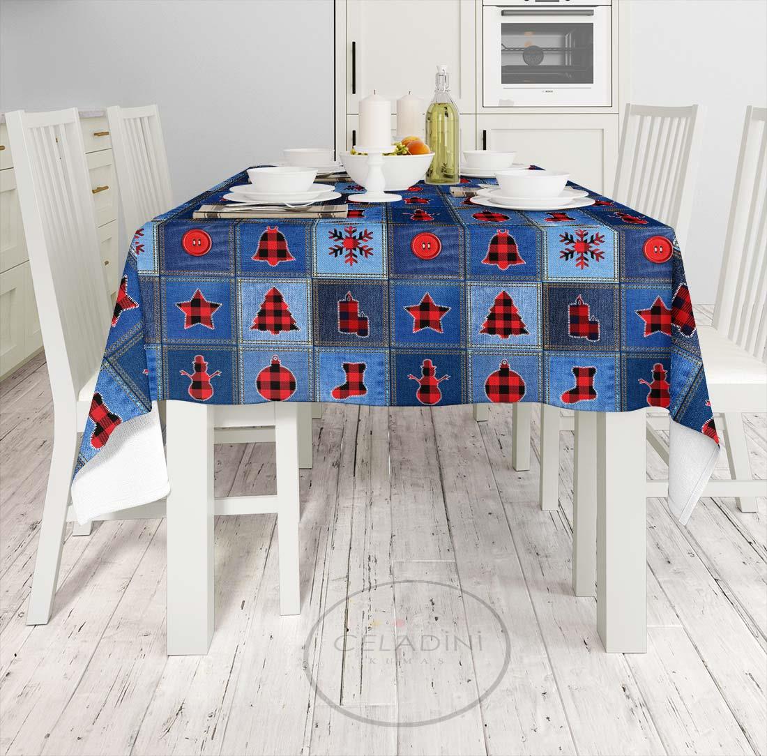 Blue Jean Patchwork Yılbaşı Kumaşı