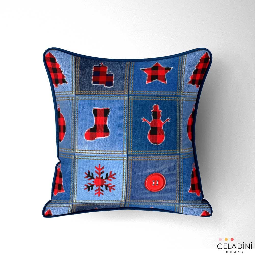 Blue Jean Patchwork Yılbaşı Kumaşı