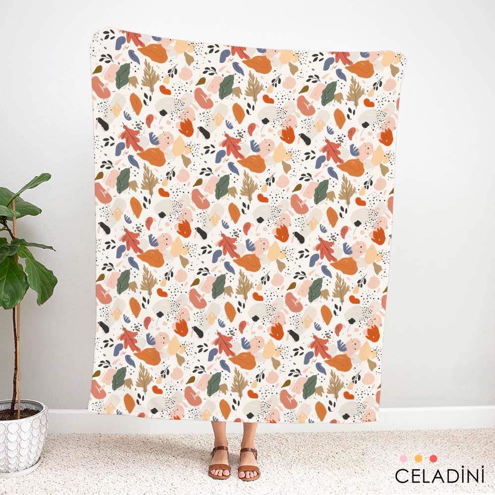 Boho Yapraklar Sonbahar Desenli Kumaş