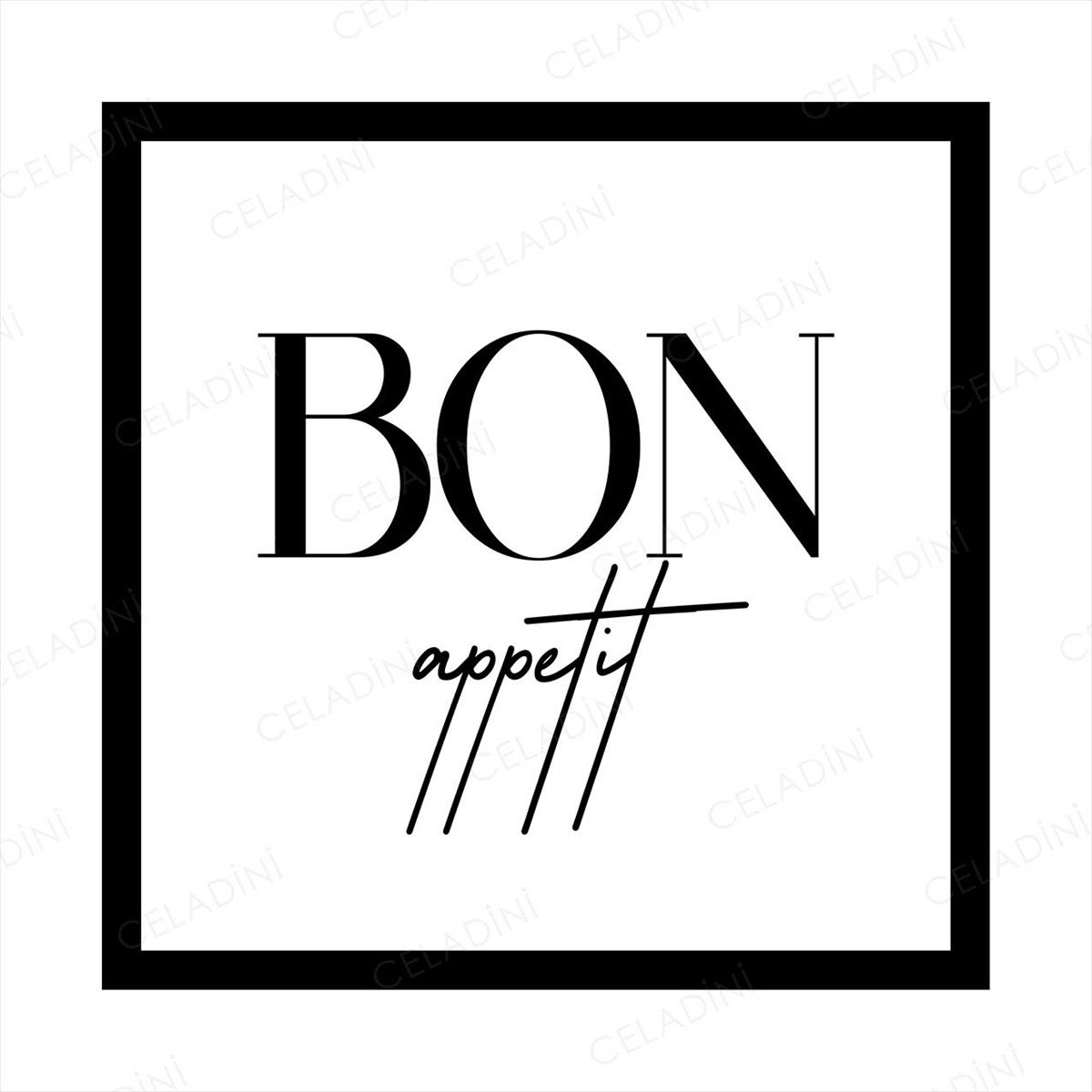 Bon Appétit Yazılı Kırlent Kumaşı