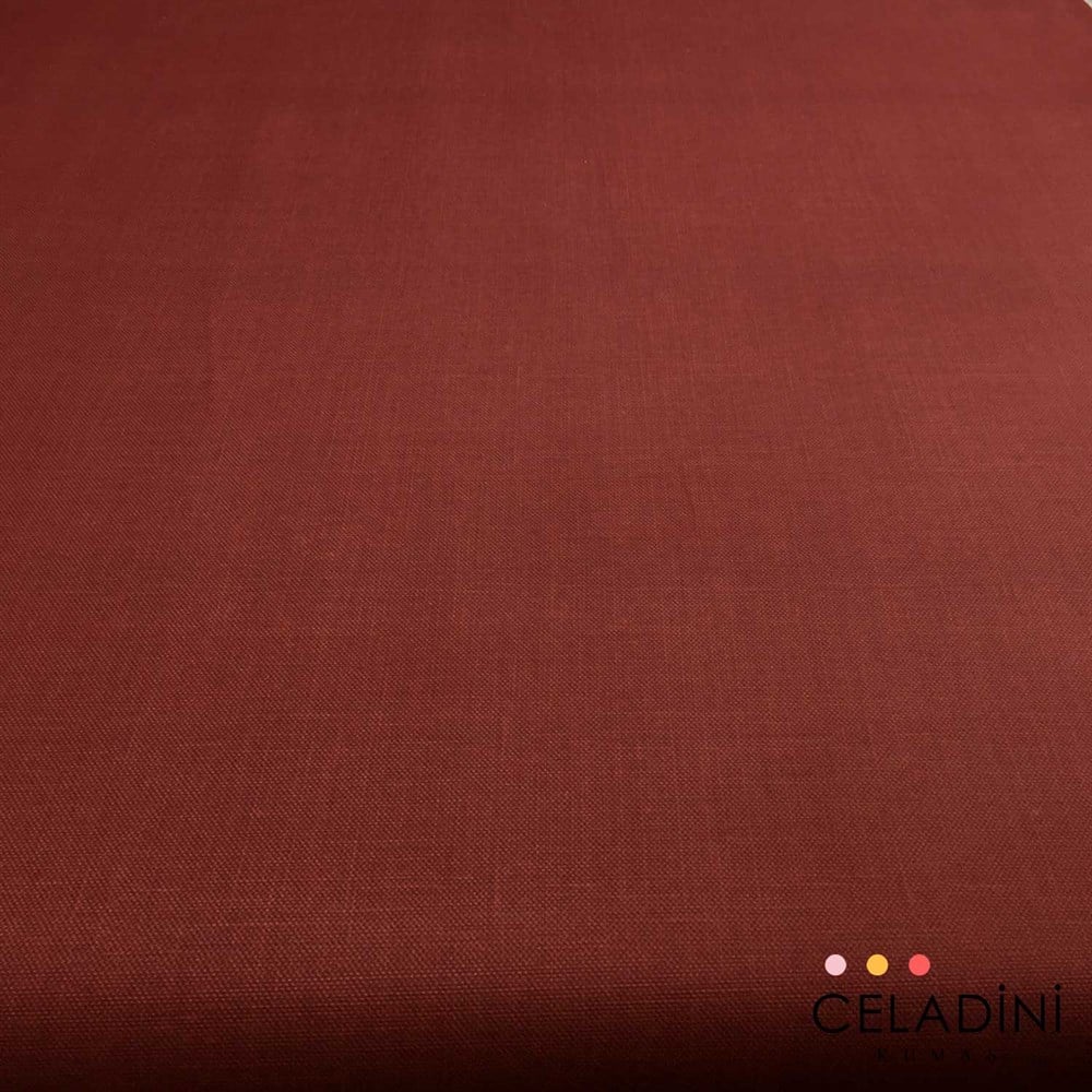 Bordo Keten Efektli Düz Renk Kumaş
