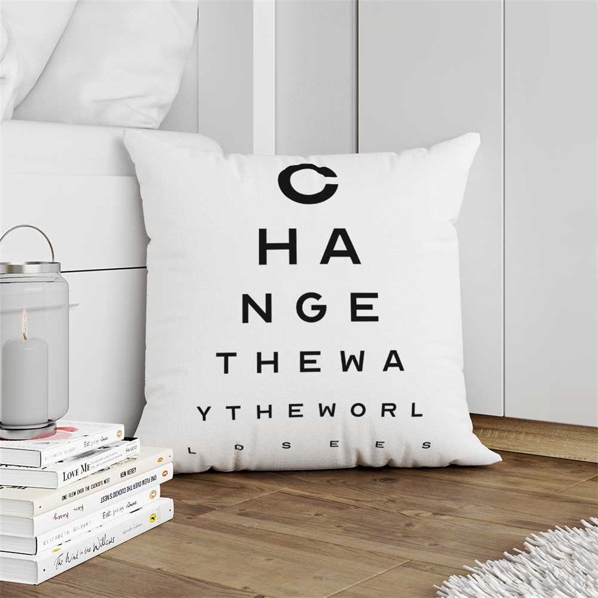 Change the way the world sees Yazılı Kırlent Kumaşı