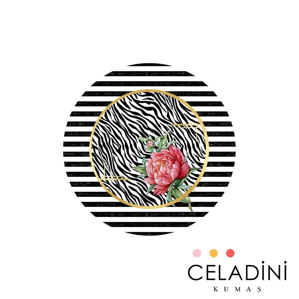 Çizgili Zebra Elegant Çiçekli Supla Kumaşı