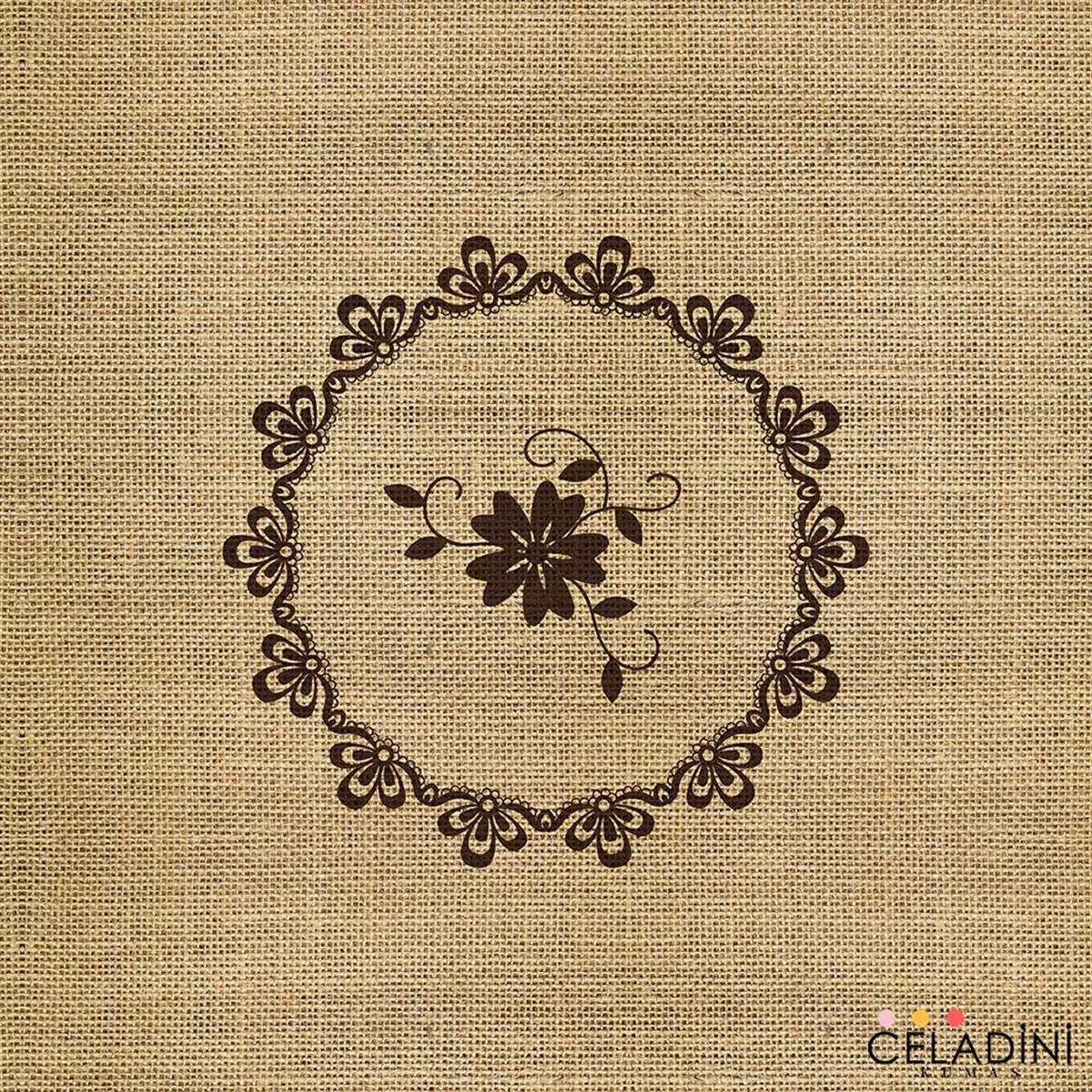Çuval-Dantel Serisi 45x45 cm Kırlent Kumaşı Model-5