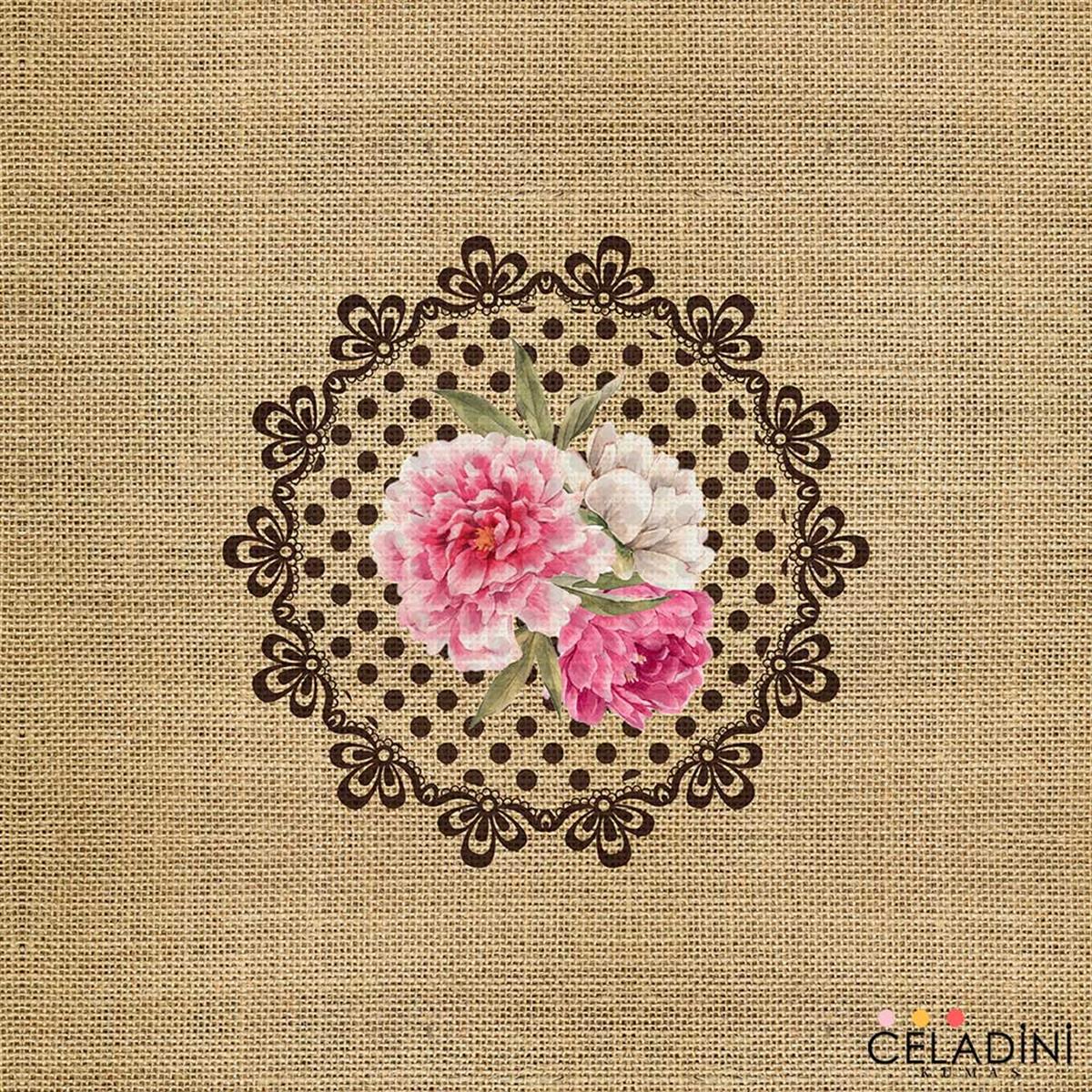 Çuval-Dantel Serisi 45x45 cm Kırlent Kumaşı Model-4