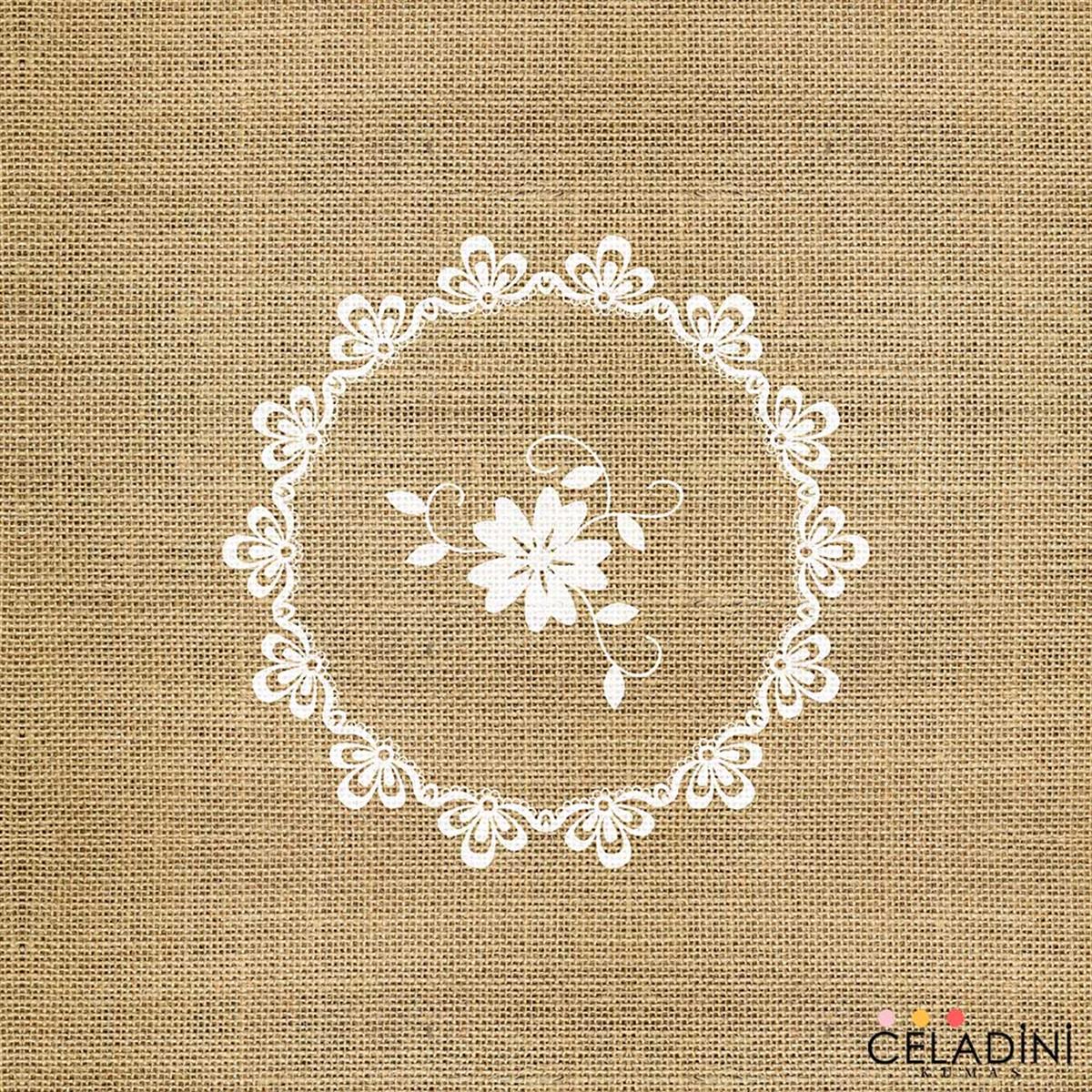 Çuval-Dantel Serisi 45x45 cm Kırlent Kumaşı Model-2 