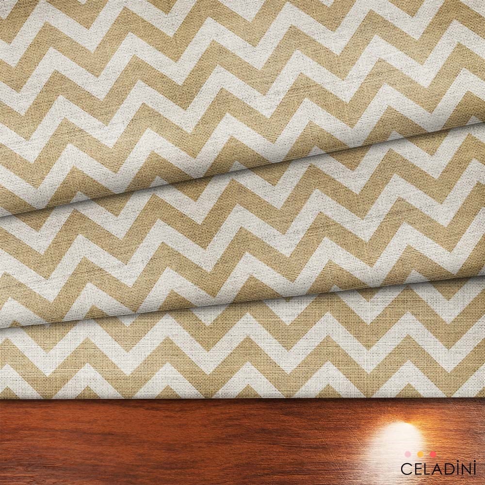 Çuval Görünümlü Beyaz Zigzag Kumaş