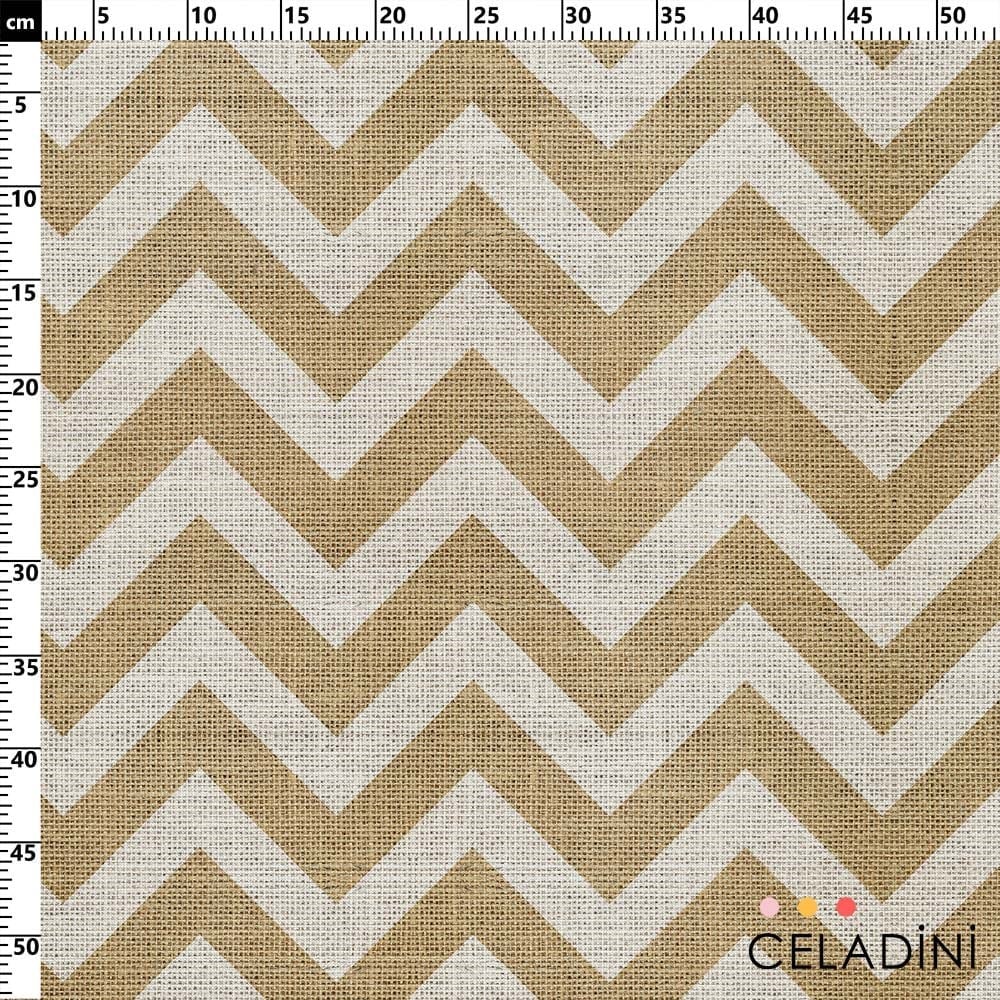 Çuval Görünümlü Beyaz Zigzag Kumaş