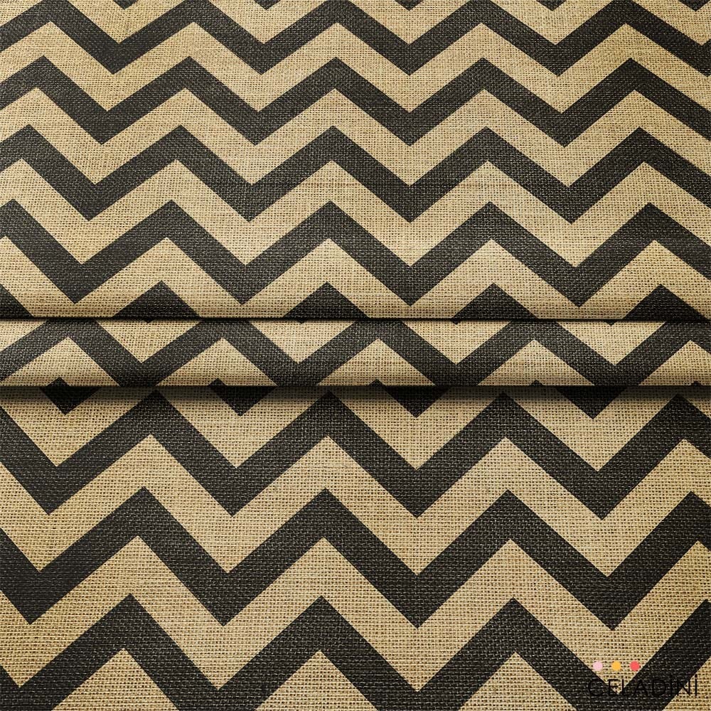 Çuval Görünümlü Siyah Zigzag Kumaş