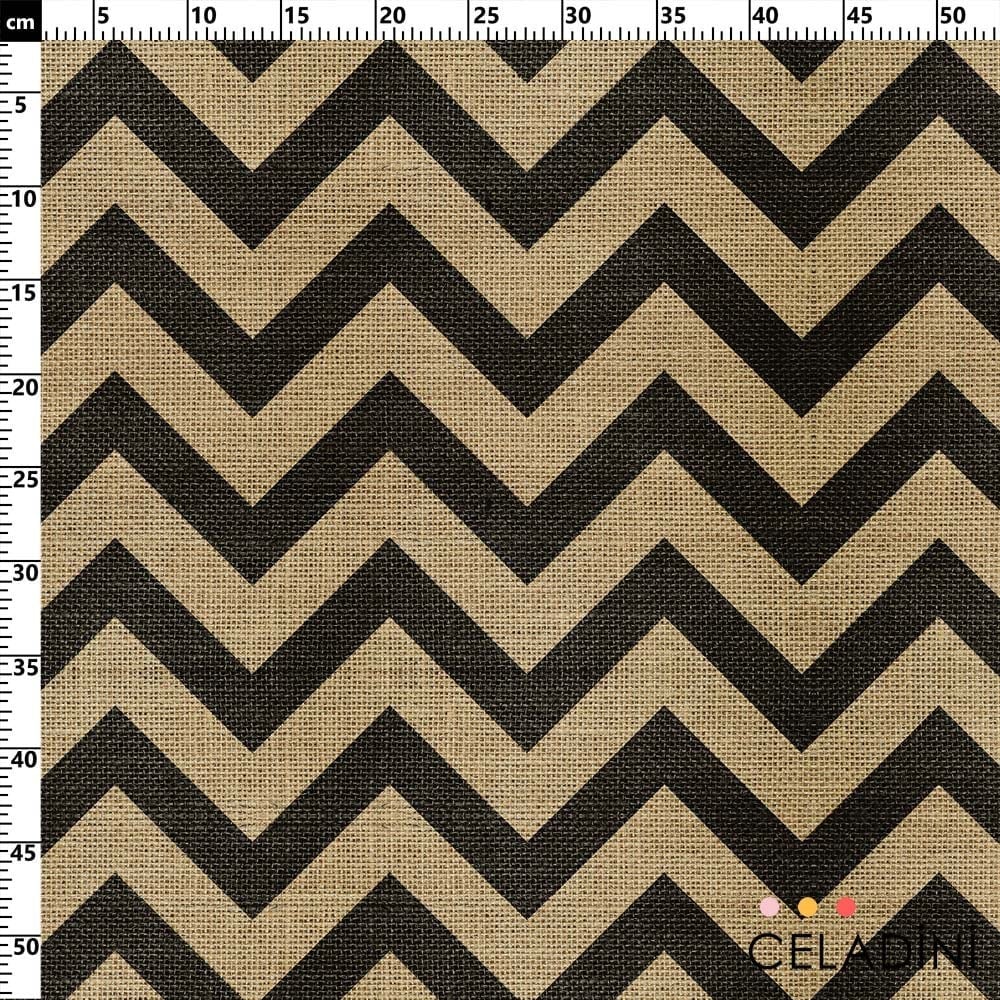 Çuval Görünümlü Siyah Zigzag Kumaş