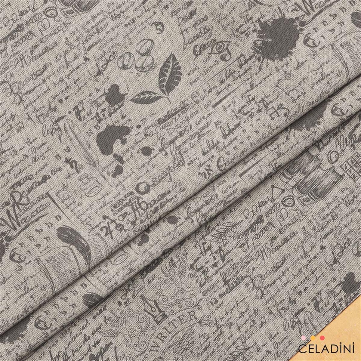 Çuval Vintage Mektup Desenli Kumaş
