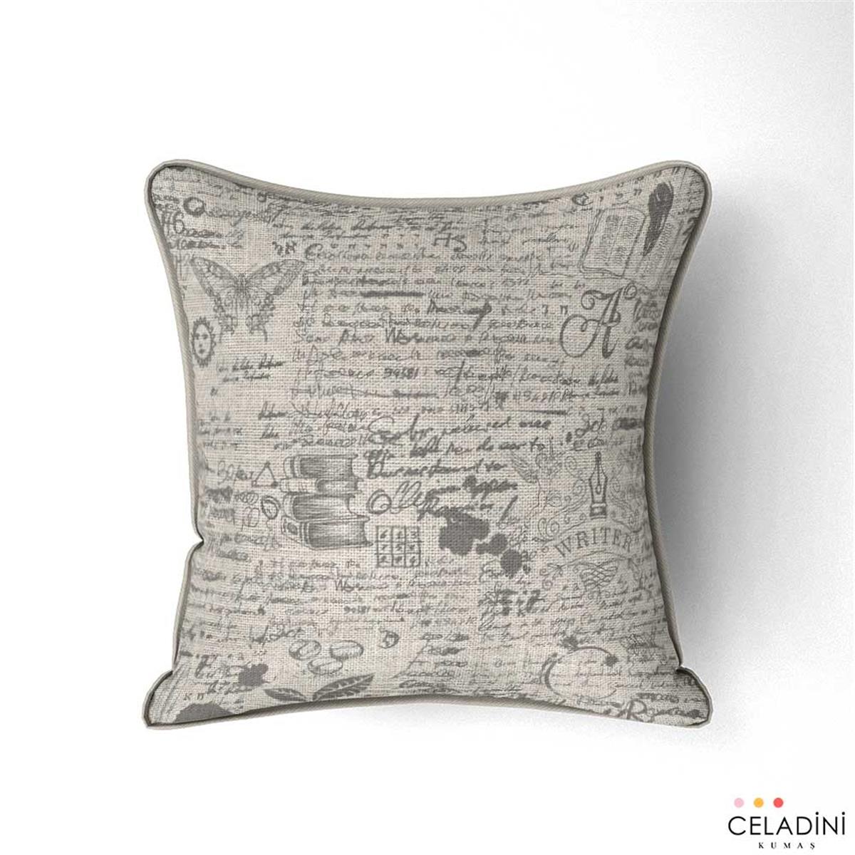 Çuval Vintage Mektup Desenli Kumaş