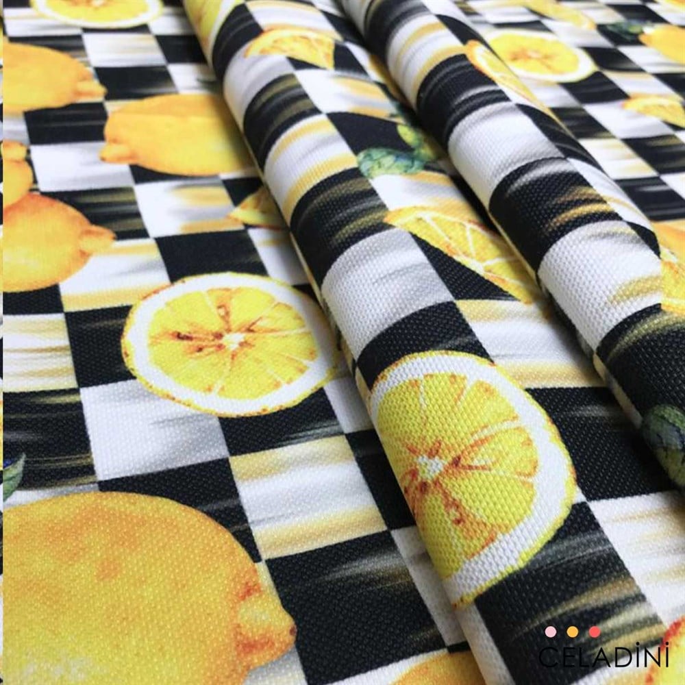 Damalı Limonlu Kumaş