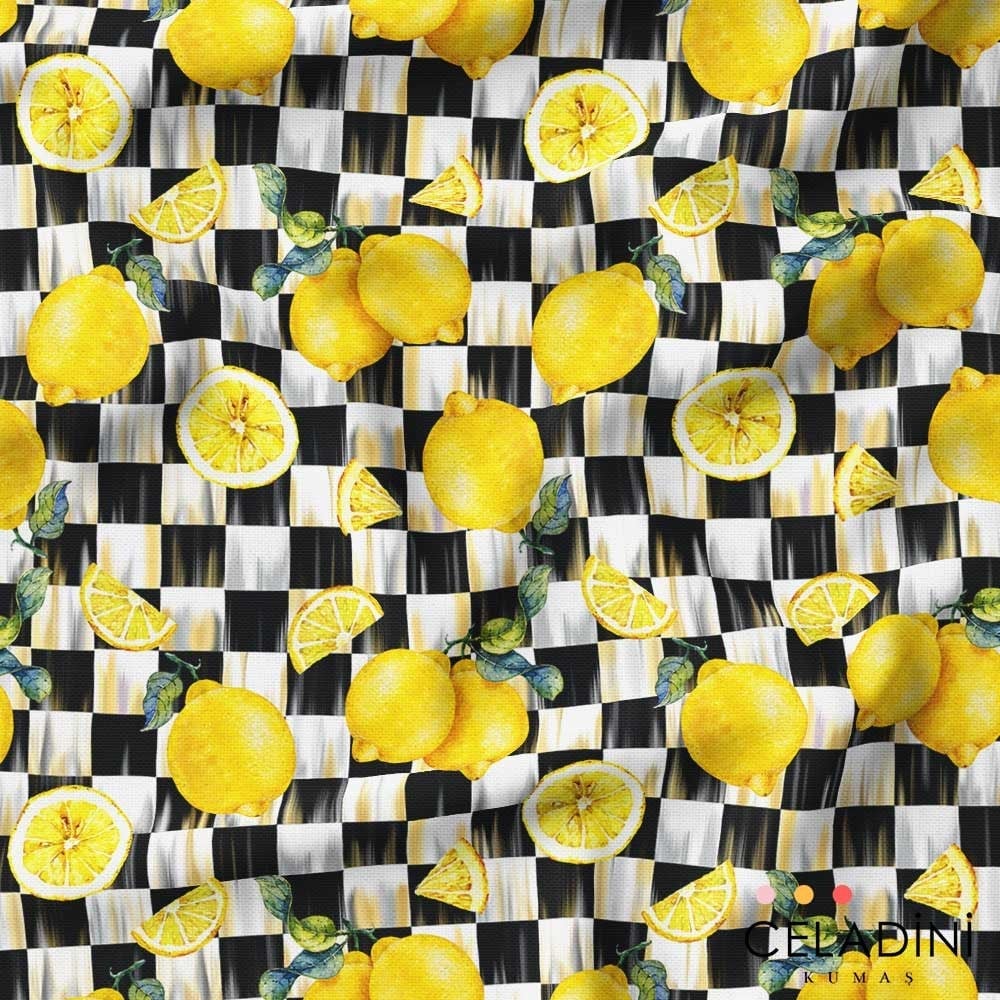 Damalı Limonlu Kumaş