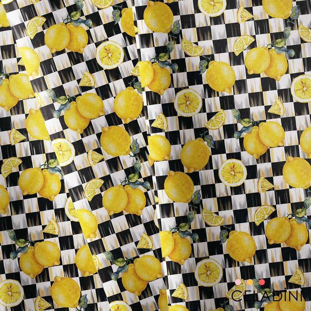 Damalı Limonlu Kumaş
