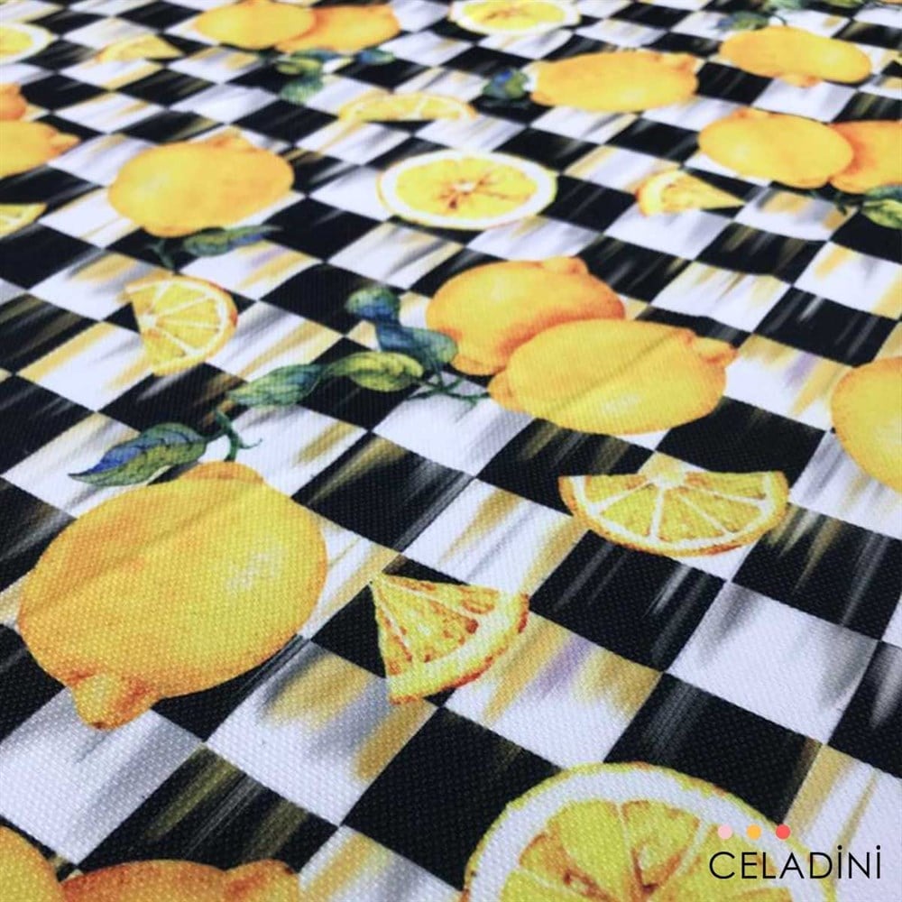 Damalı Limonlu Kumaş