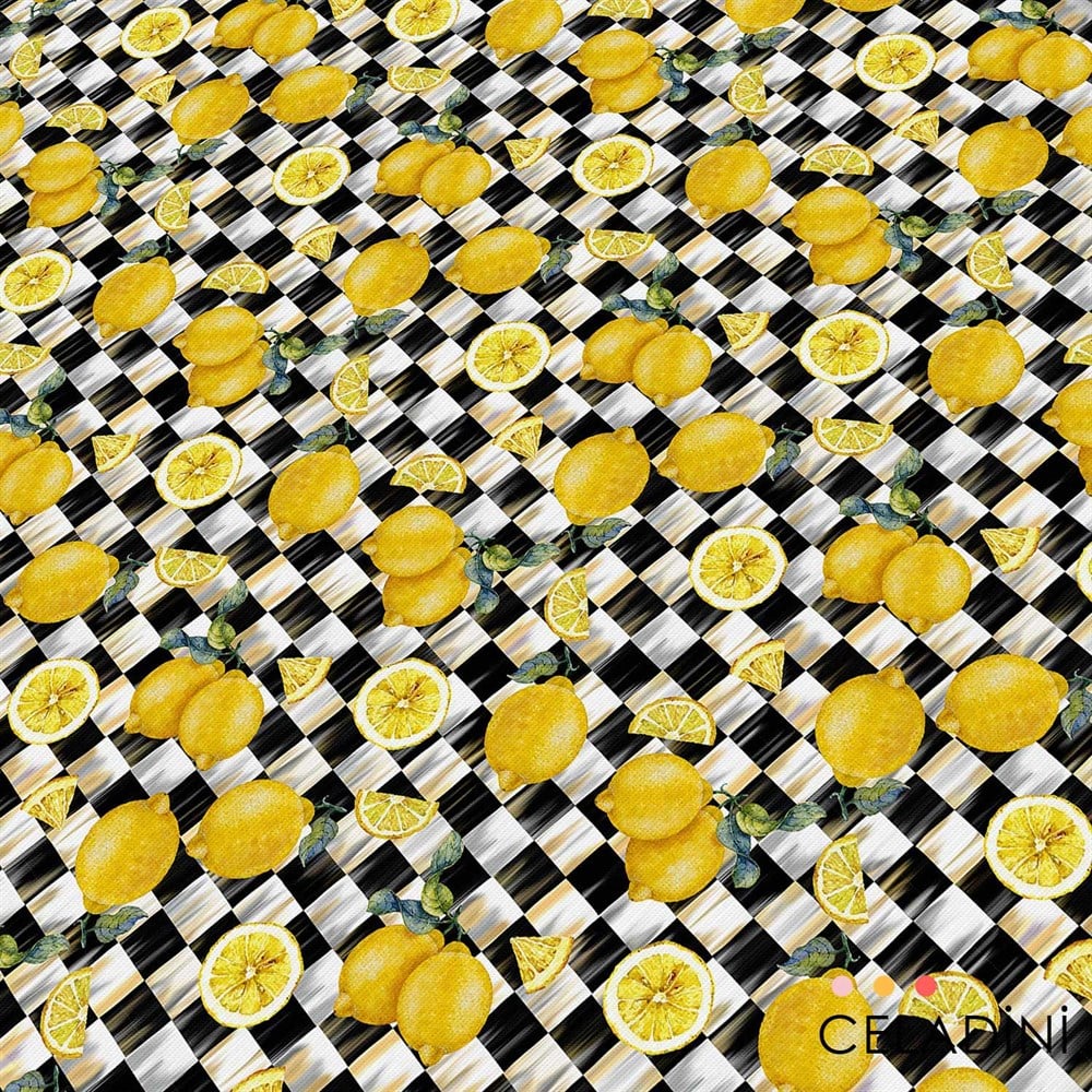 Damalı Limonlu Kumaş