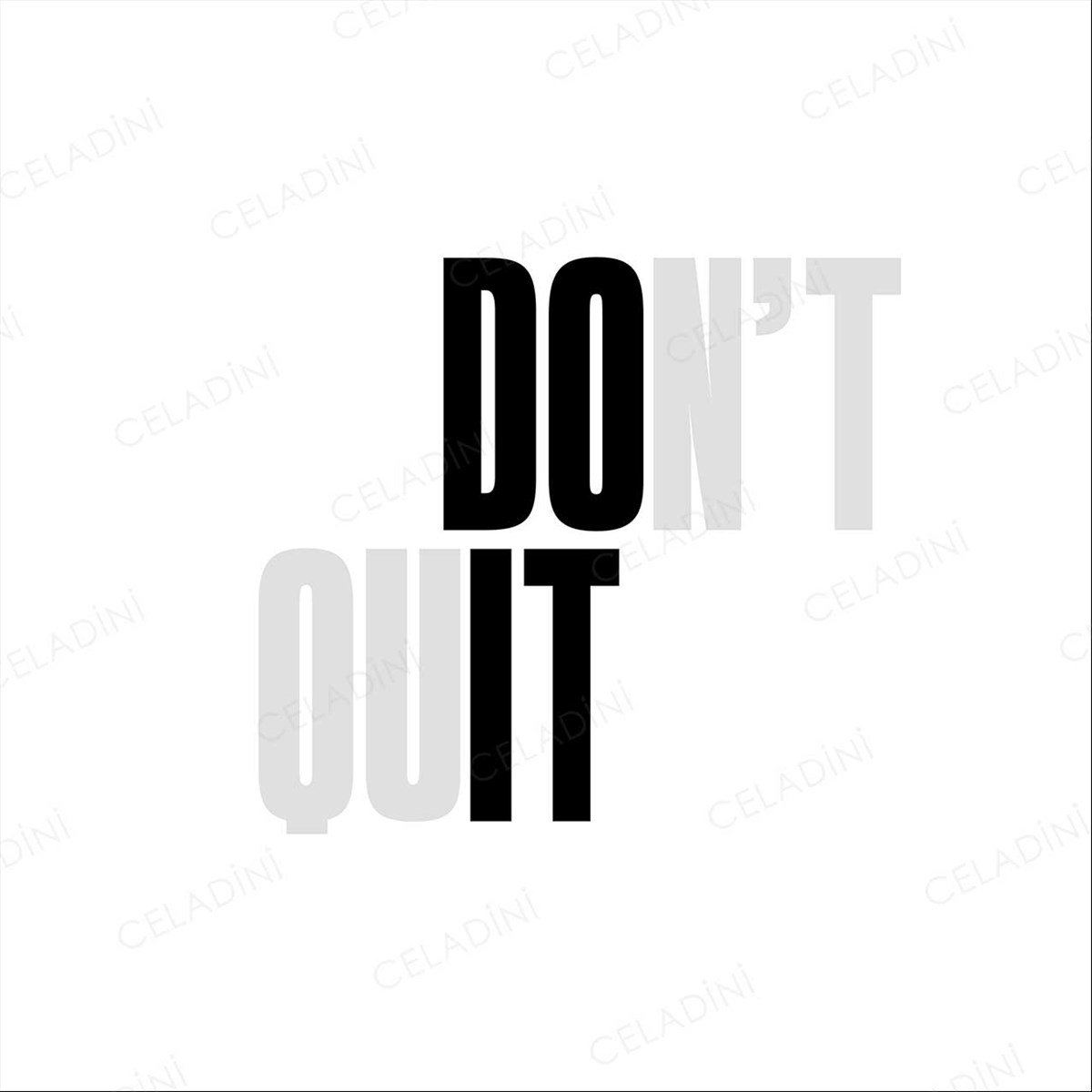 Don't Quit Do it Yazılı Kırlent Kumaşı