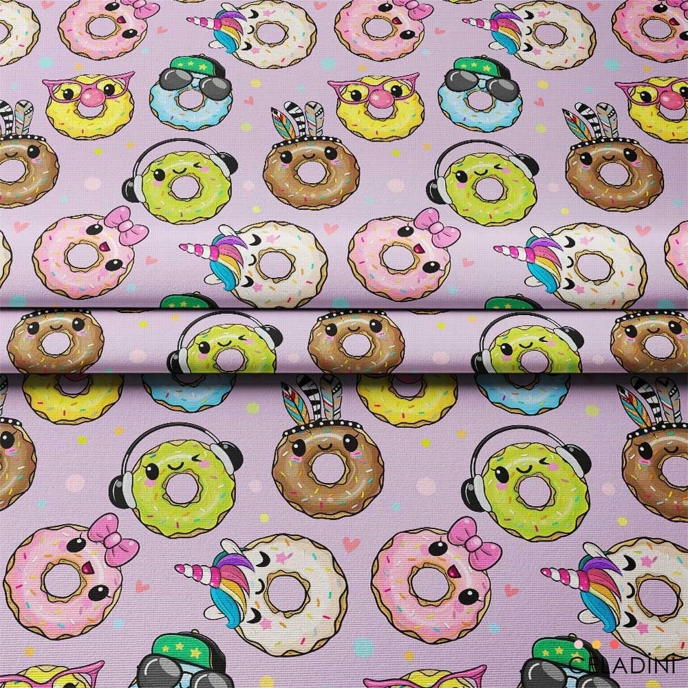 Donut Desenli Popart Kumaş