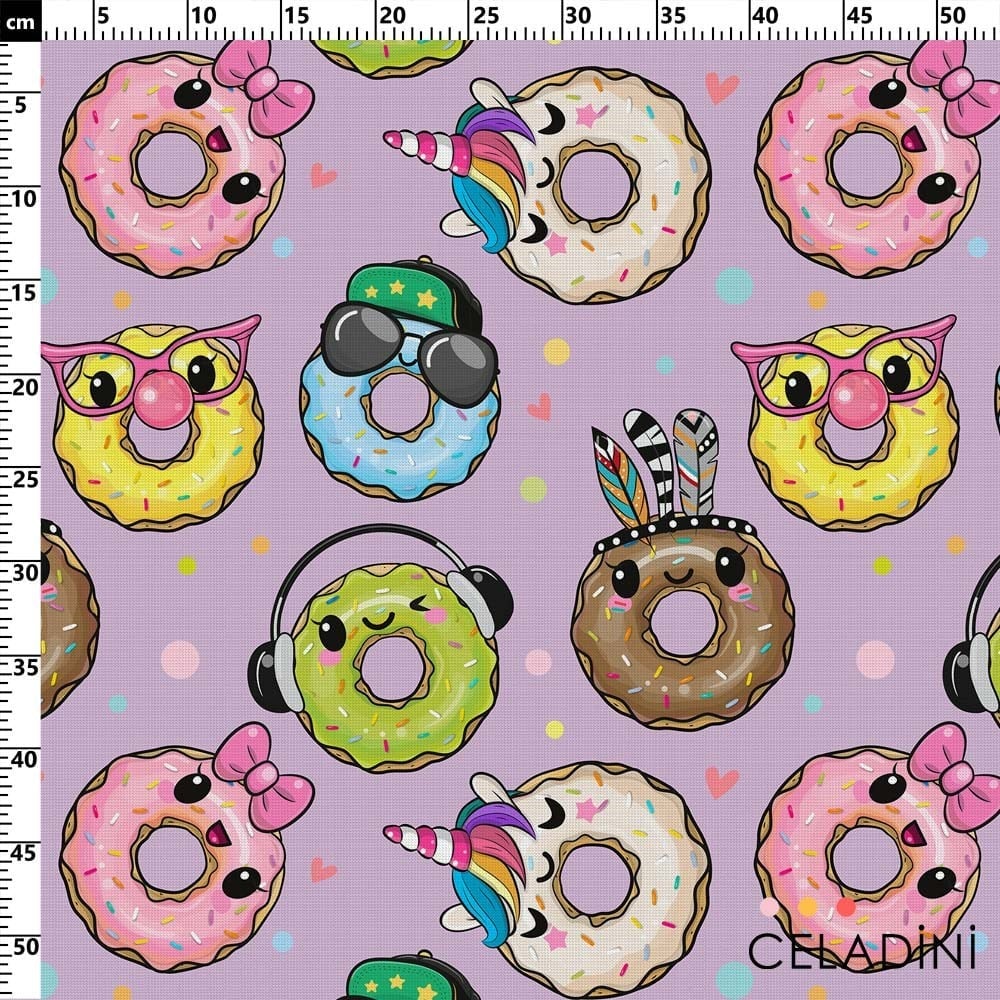 Donut Desenli Popart Kumaş