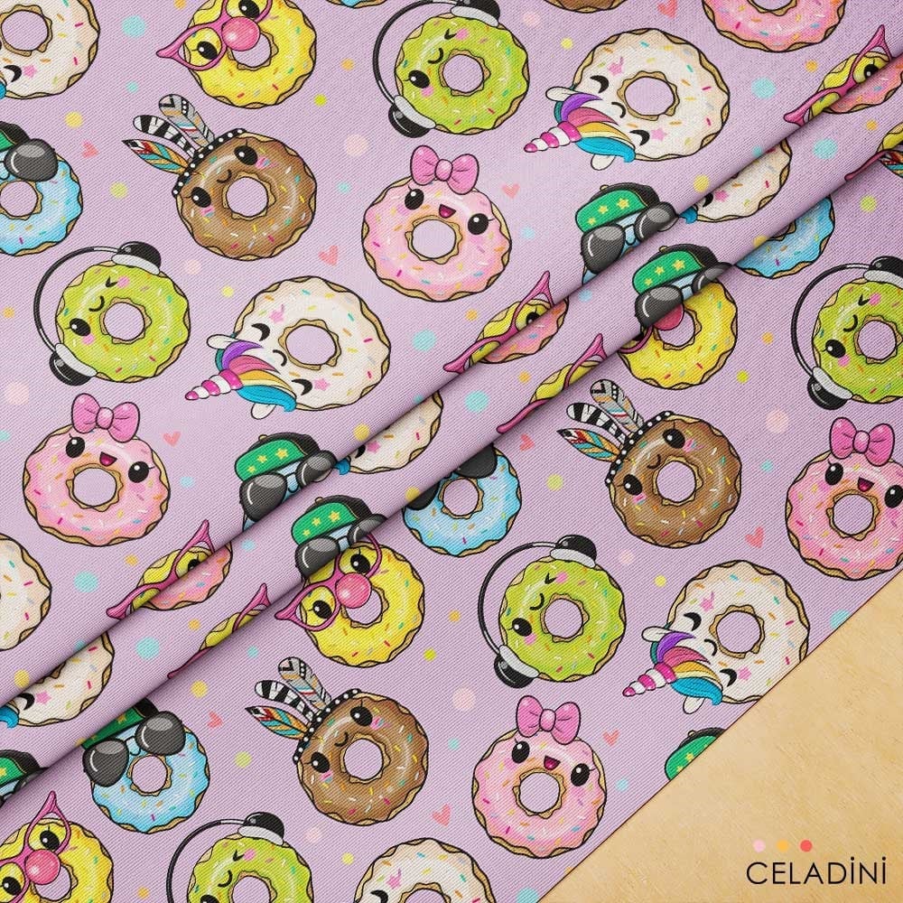 Donut Desenli Popart Kumaş