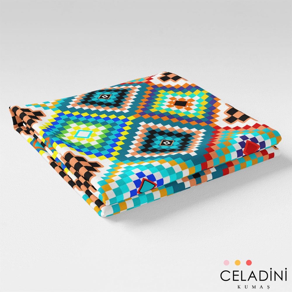 Etnik Dİamond Desenli Kumaş