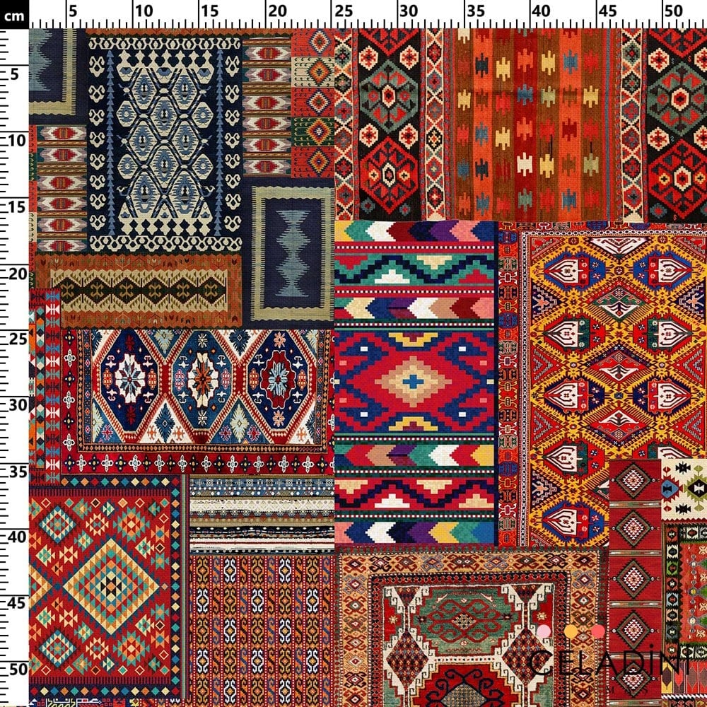Geleneksel Kilim Desenli Kumaş