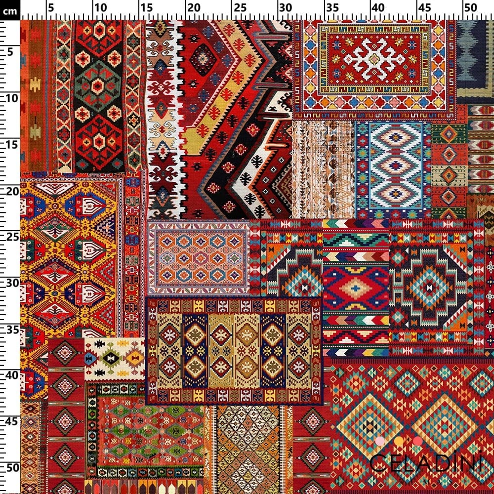 Geleneksel Kilim Desenli Kumaş