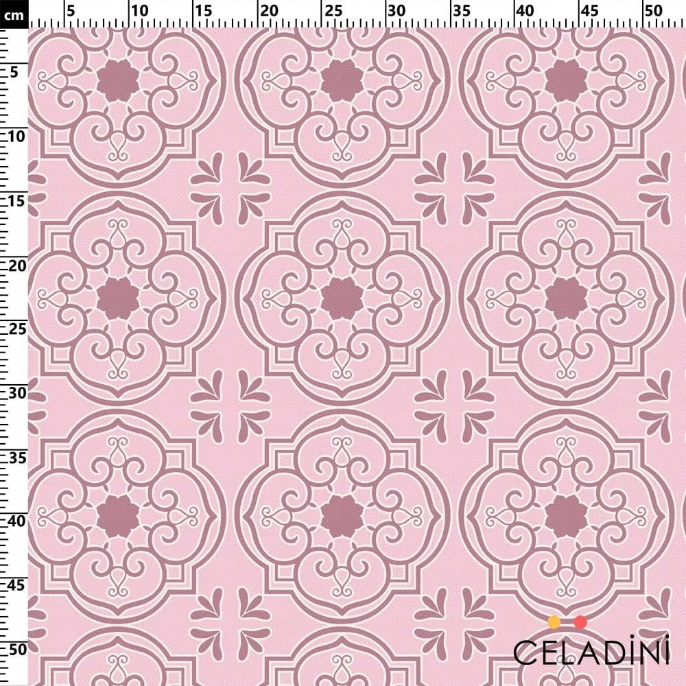 Geometrik Çini Desenli Ramazan Serisi Kumaş Gül Kurusu
