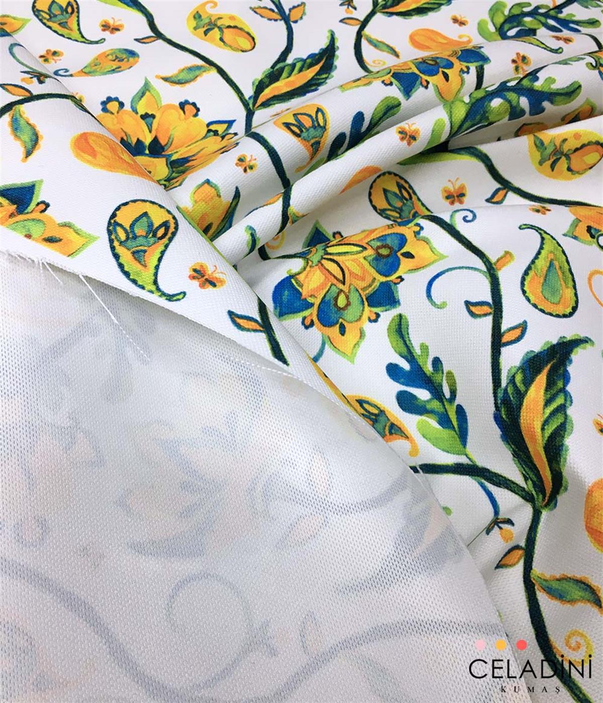 Goblen Sarı Çiçekli Kumaş (Model-2)