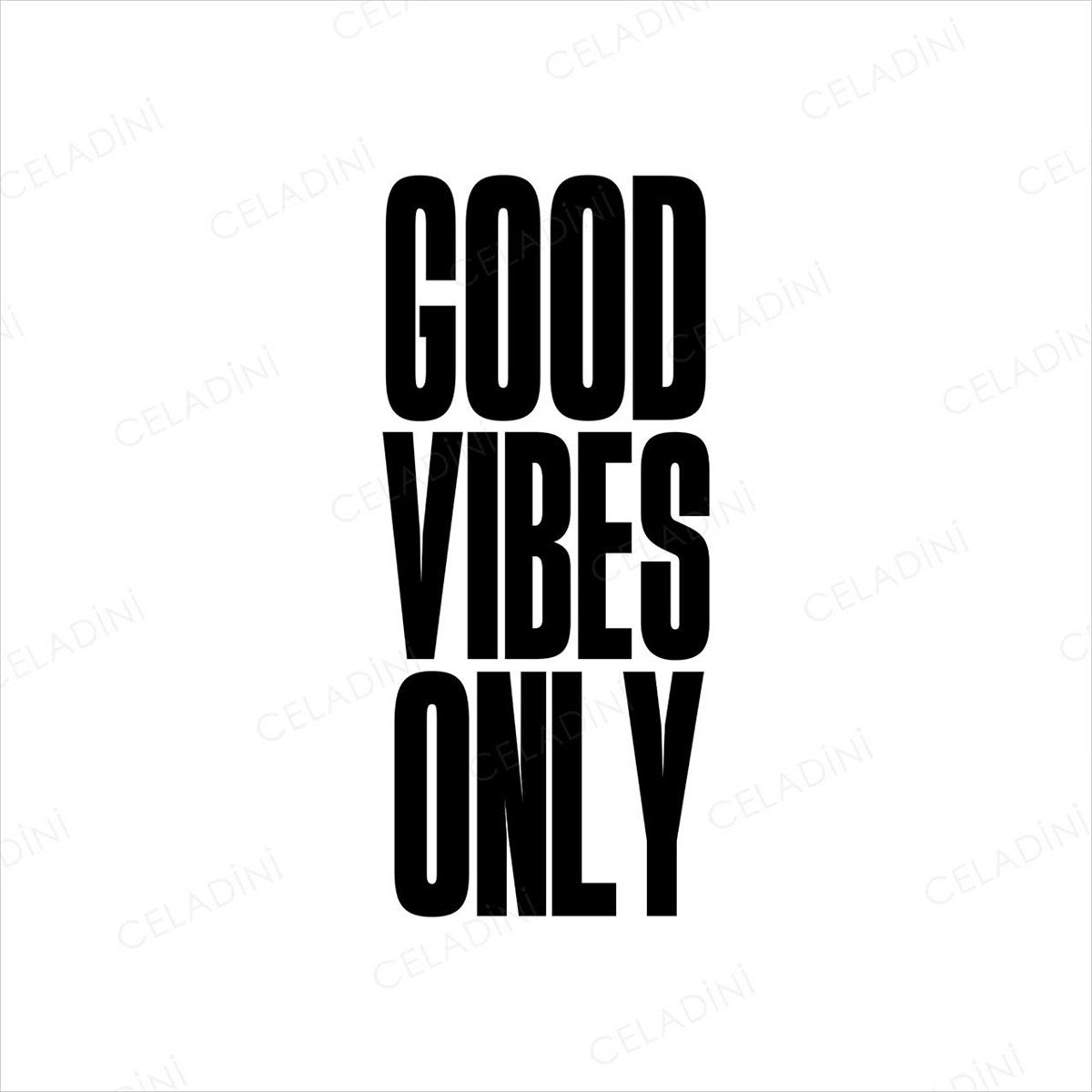 Good Vibes Only (Beyaz) Kırlent Kumaşı (Versiyon-1)
