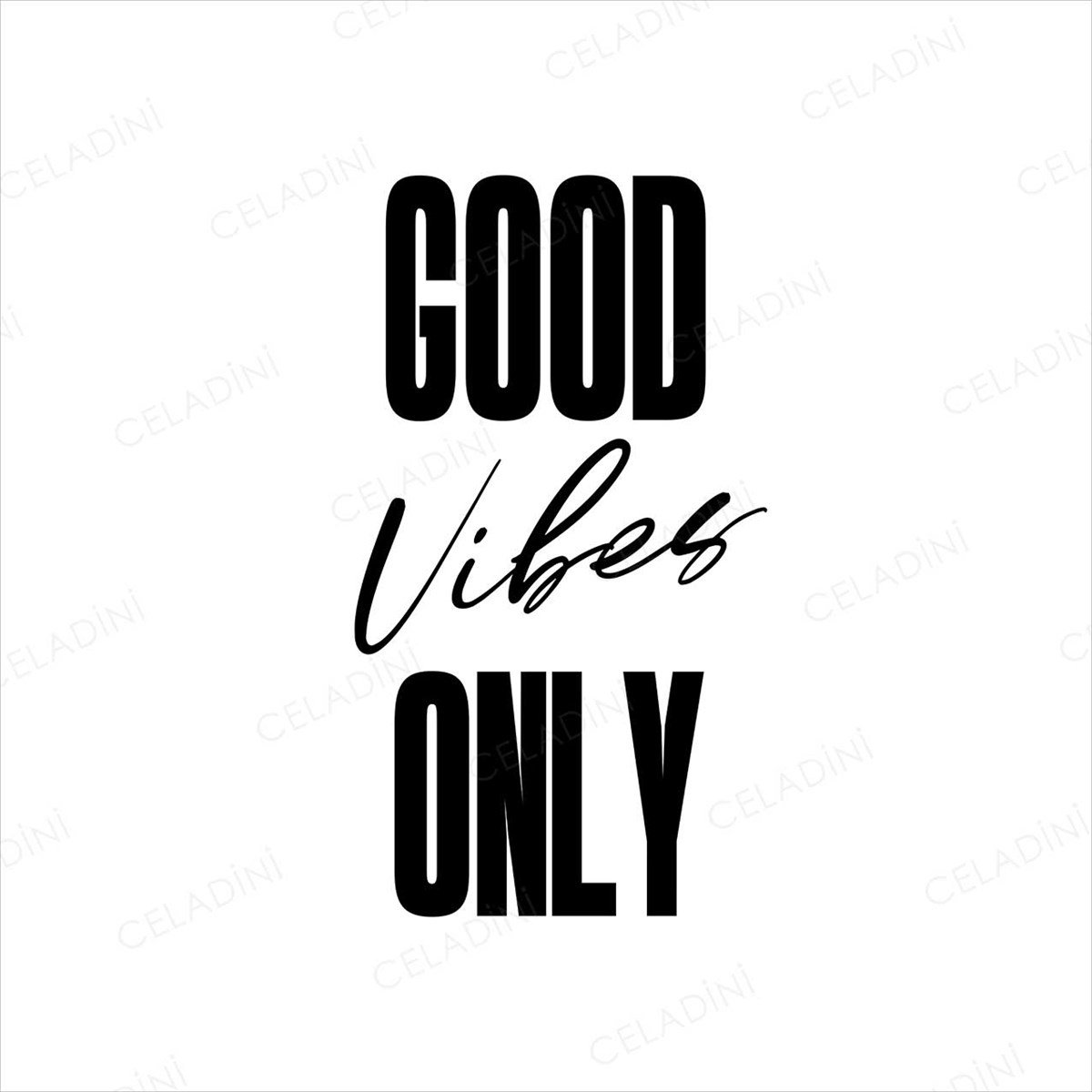 Good Vibes Only (Beyaz) Kırlent Kumaşı (Versiyon-2)